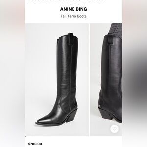 Anine bing black tall tania boots
